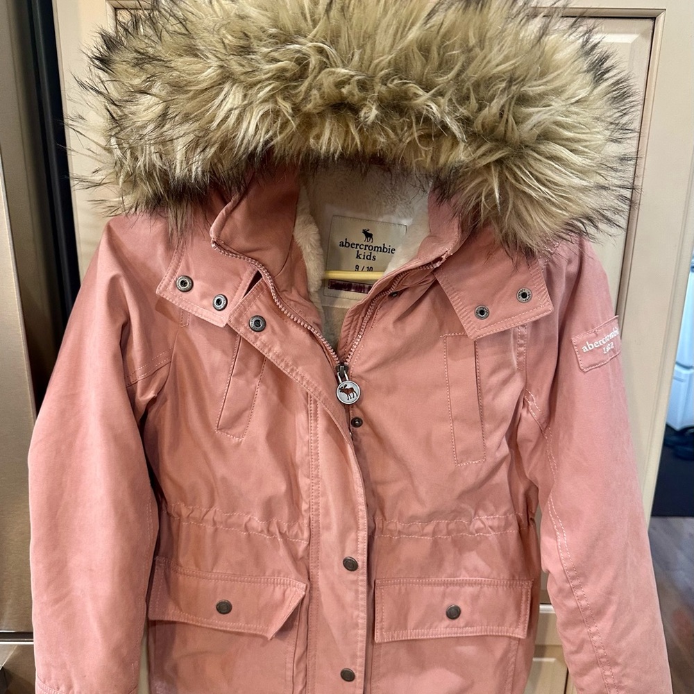 Abercrombie & Fitch Pink Fur-Trimmed Jacket - excellent condition